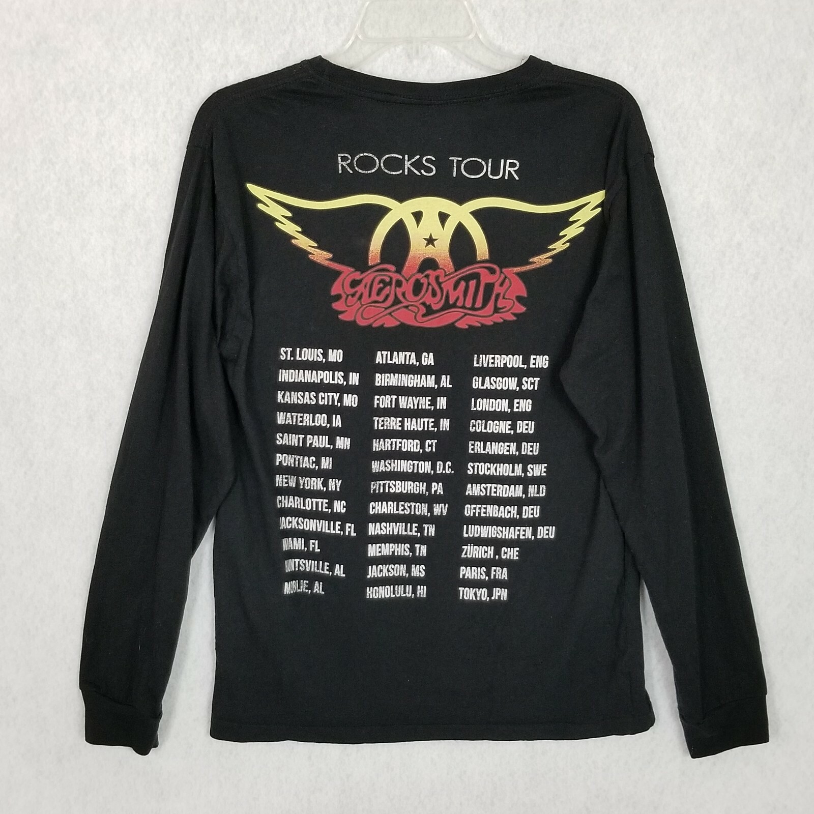 AEROSMITH 2017 Concert ROCKS TOUR Graphic T-Shirt ~ Black ~ Medium