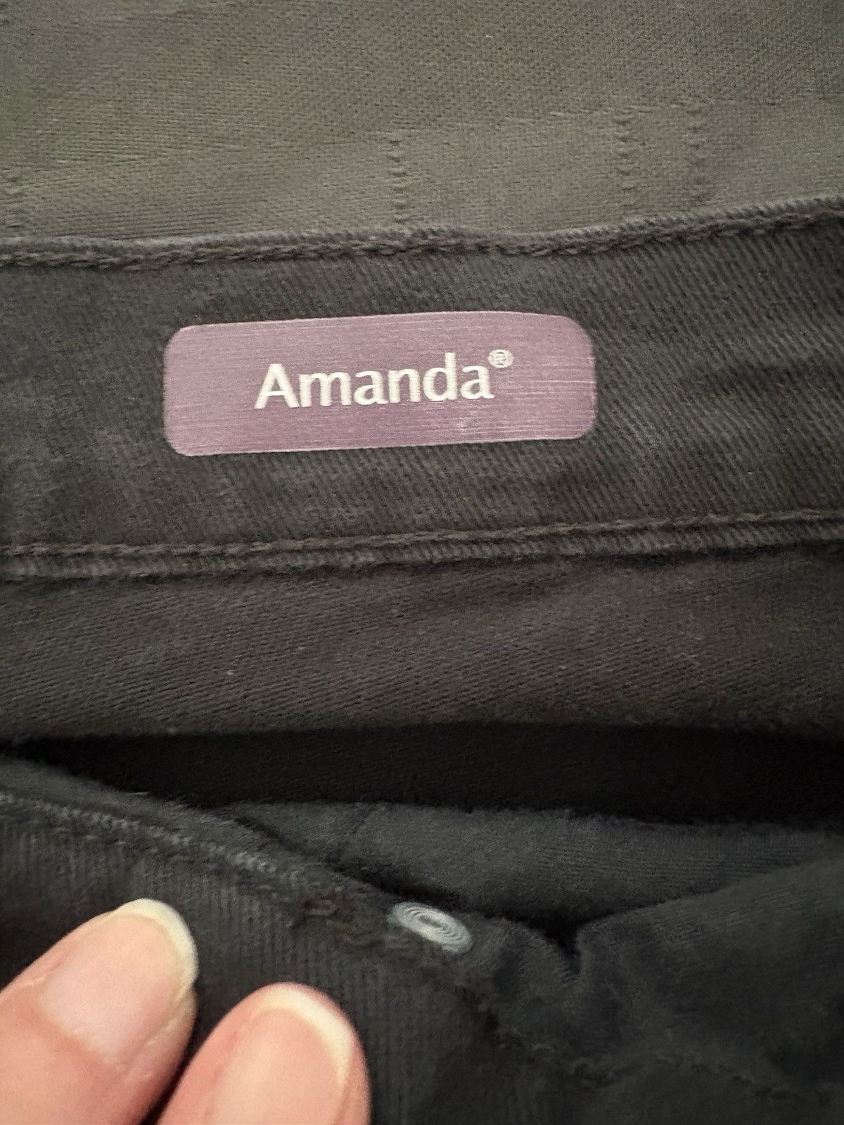 Gloria Vanderbilt Women’s Plus Straight Black Denim Jeans 5-Pocket Button Zip