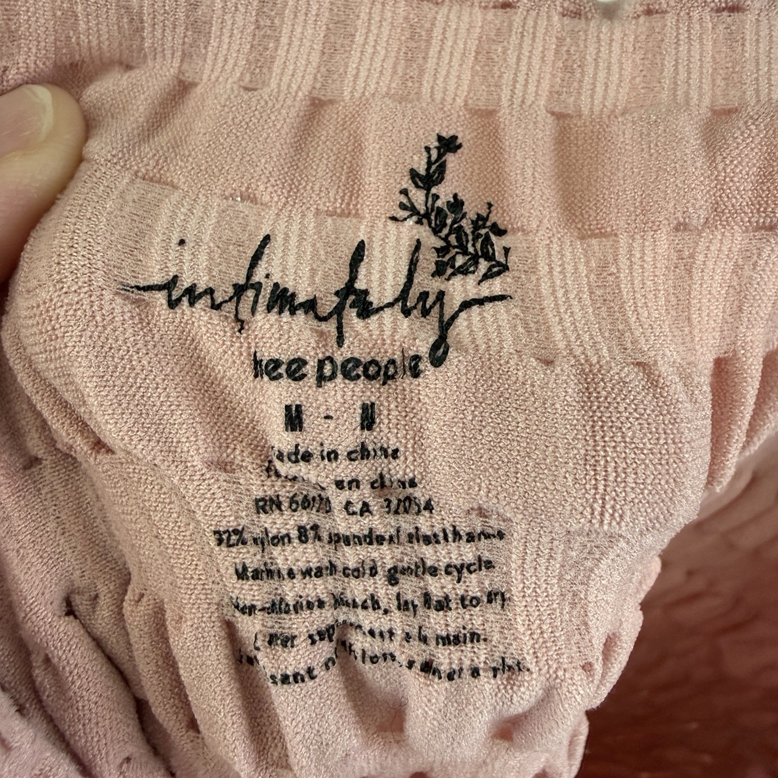 Free People Intimately Smocked V-Neck Dusty Pink Spaghetti Strap Tank Top Size M