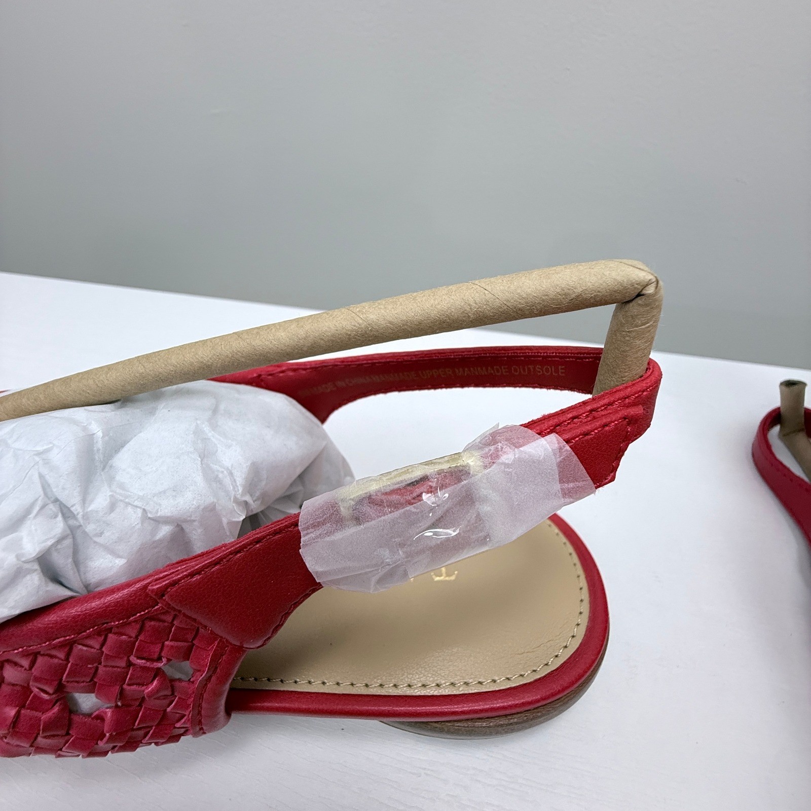 Talbots Edna Woven Slingback Flats Women 8M Red Pepper NIB Coastal Grandma,