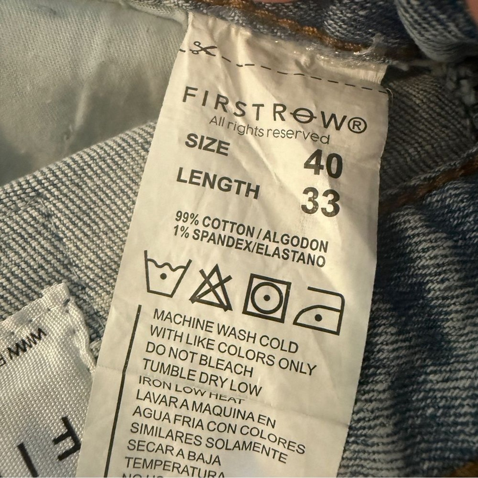 First Row Knee Destroyed Slim Flare USA Distressed Casual Streetwear 40″/33″