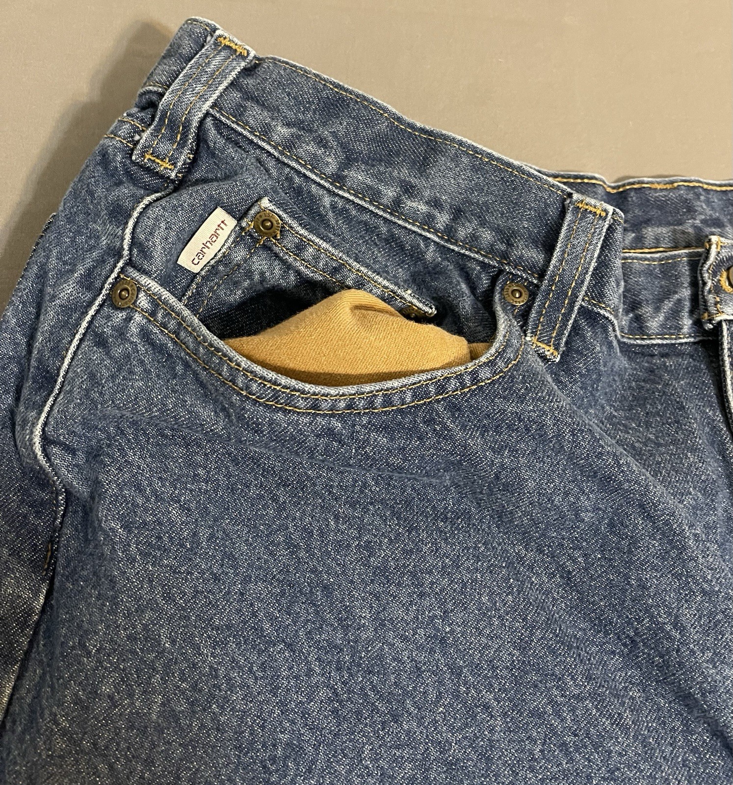 Carhartt B480 DVB Relaxed Fit Jeans Mens 40×32 Blue Denim Excellent