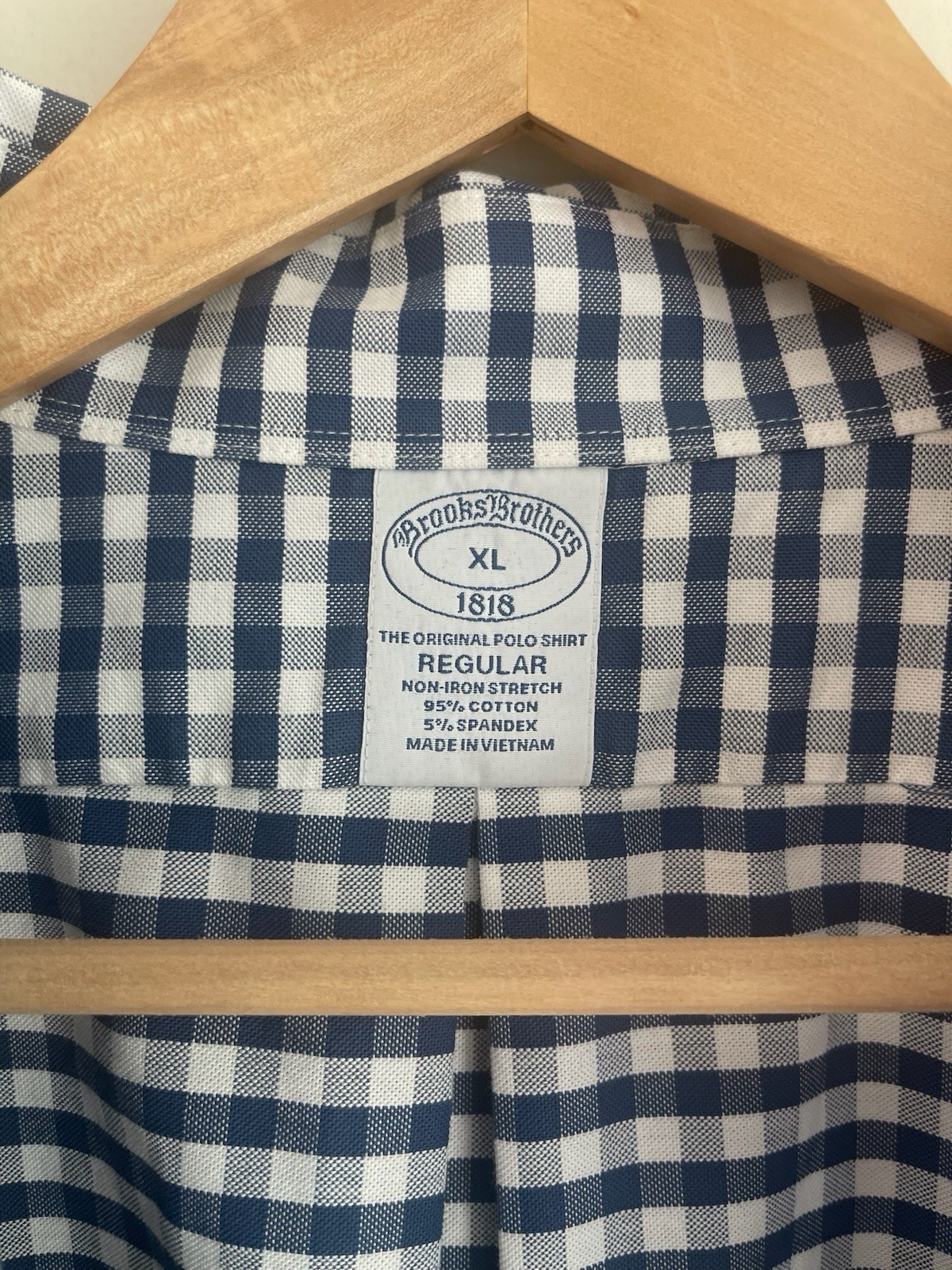 Brooks Brothers 1818 Non-Iron Stretch Regular Fit Button-Down Check Shirt XL