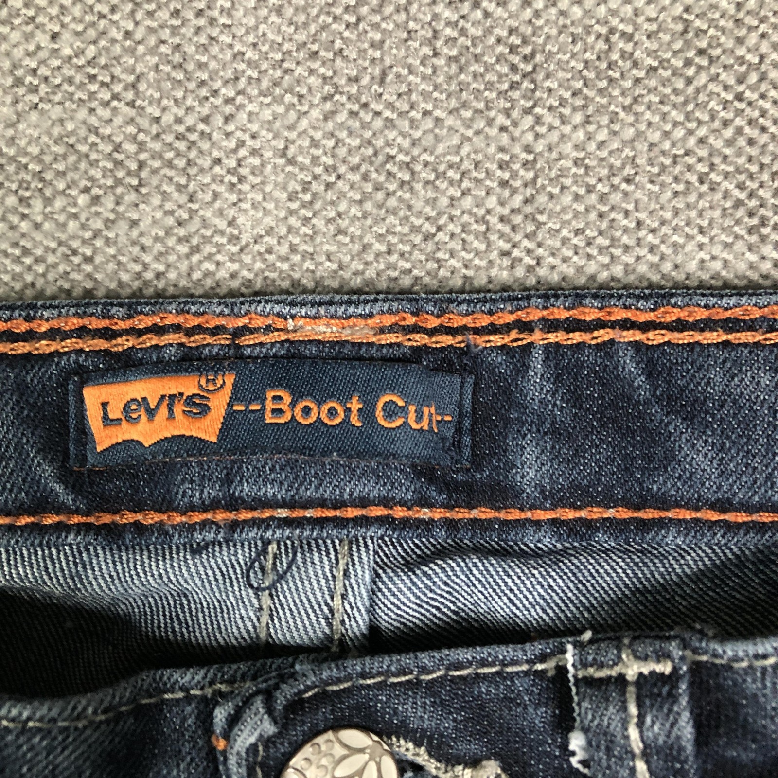 Levis Jeans Girls 12 Slim Blue Bootcut Embroidered Flap Pocket Stretch Denim