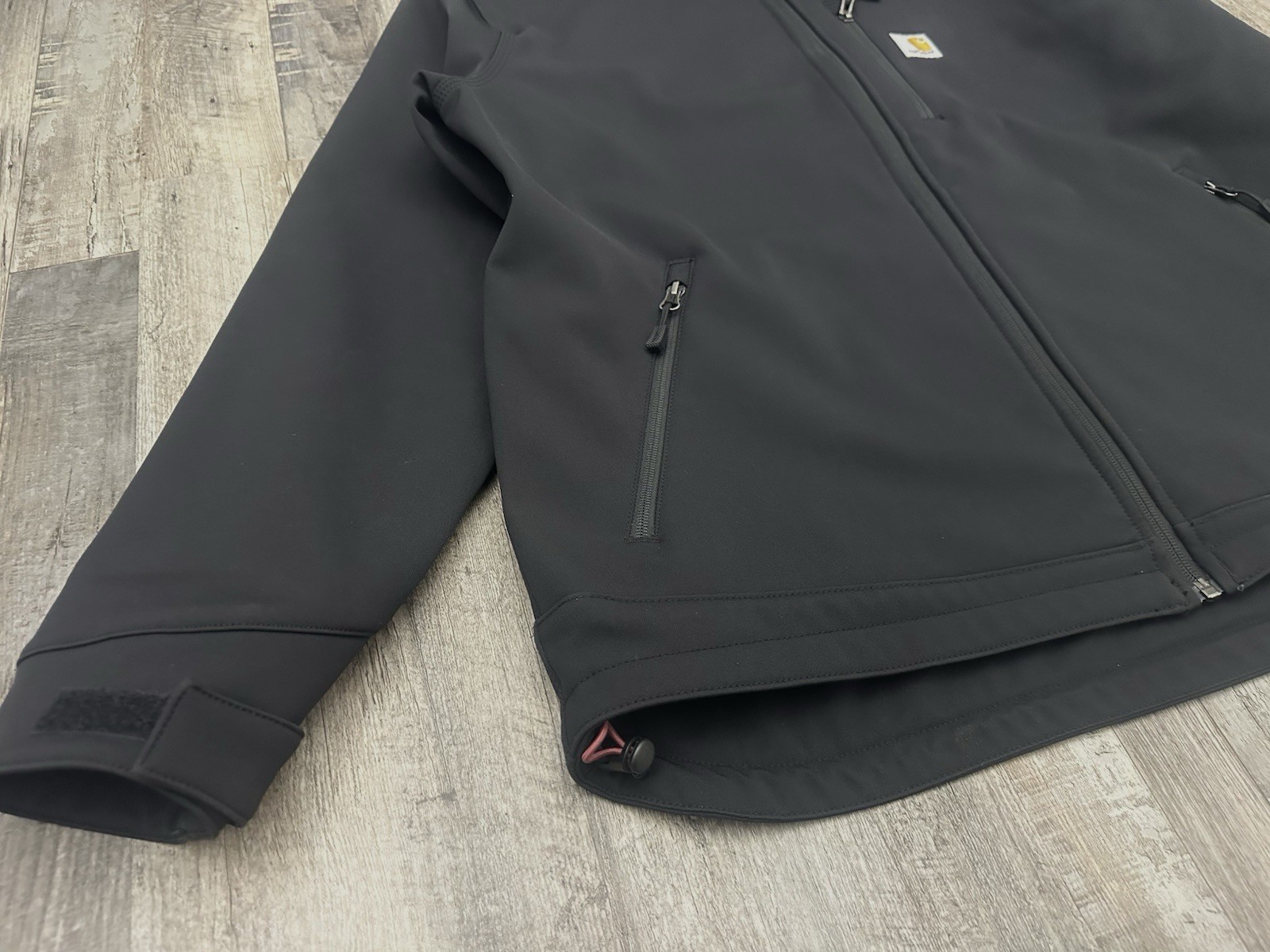 Carhartt Rain Defender Mens XL Relaxed Fleece Lined Softshell Jacket Black EUC