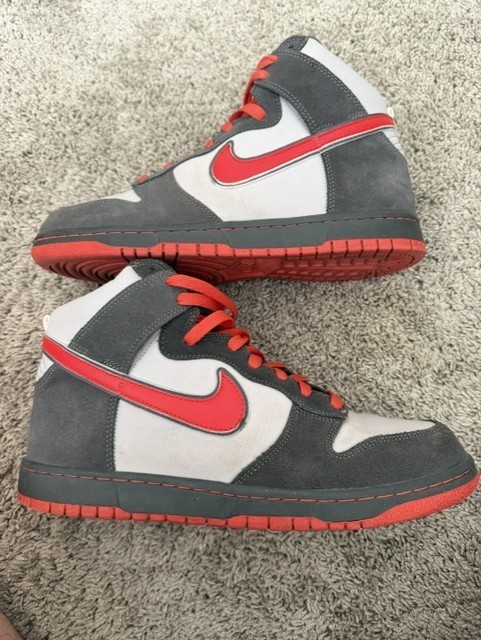 RARE Nike DUNK HIGH 6.0 PREM “DARK GREY / MAX ORANGE” MENS SZ 10.5 506266-001