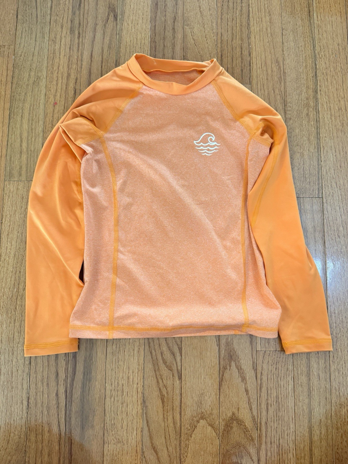 Art Class Girls Orange Long Sleeve Rash Guard Swim Shirt Top Size S (6/7)