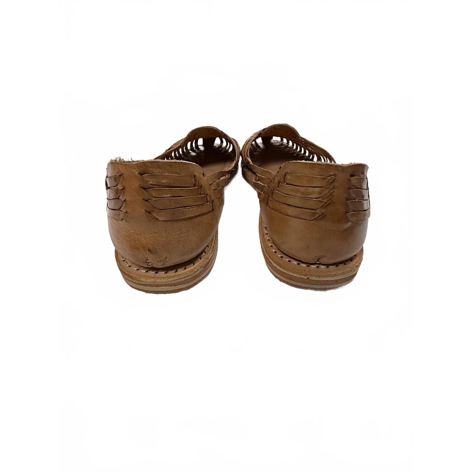 Huarache 100% leather Tan Mexico made sandal size 9 EUC