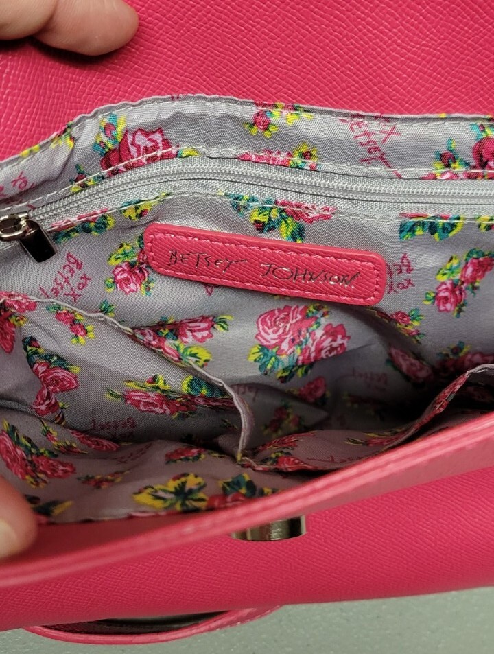 Betsey Johnson XO Devin Cherries Shoulder Bag with Chain Pink NWT