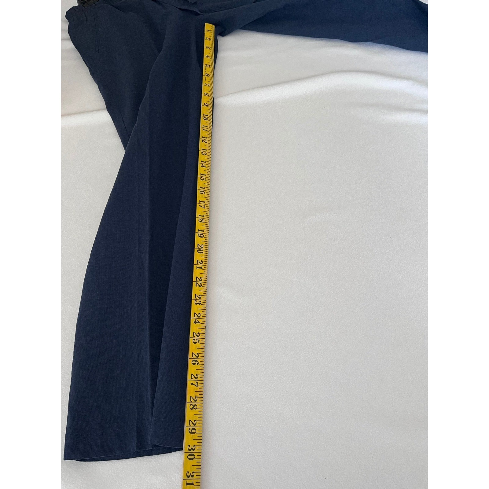 Tasso Elba Mens Linen Drawstring Pants Navy Blue Straight Leg Size M NEW