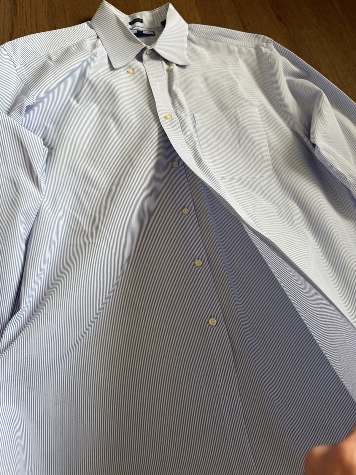 Tommy Hilfiger Mens THFlex Striped Dress Shirt 17 1/2 34 35 XL Button Down