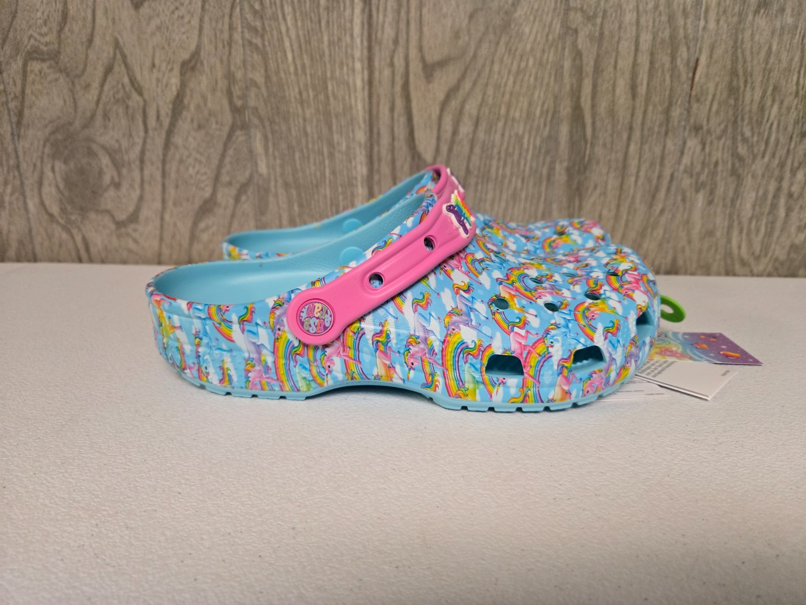 Lisa Frank Crocs Junior Youth Rainbow Unicorn Size Junior J6 – 9.5″ Blue Purple
