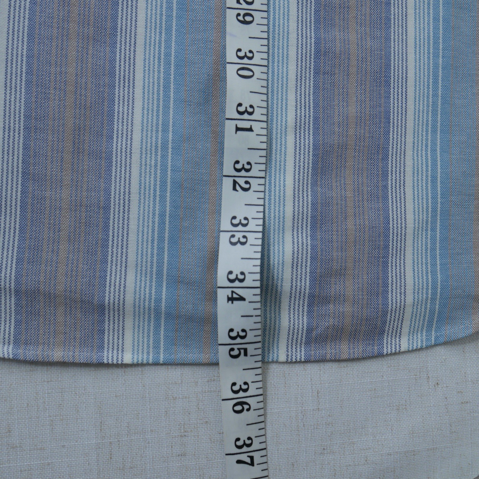 Vintage Puritan Mens 2XLT Striped Button Down Shirt Blue Olive Gold Long Sleeve