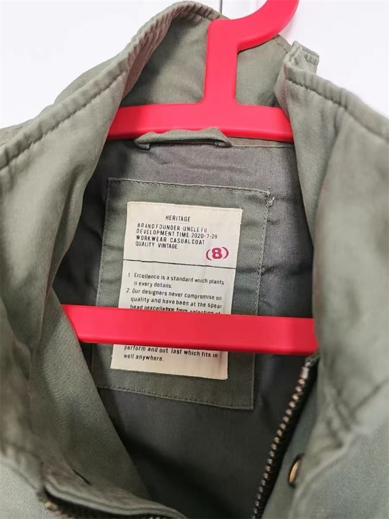 U.S. Vintage M65 Field Jacket Military Jacket Men Pockets Casual Work Green Coat