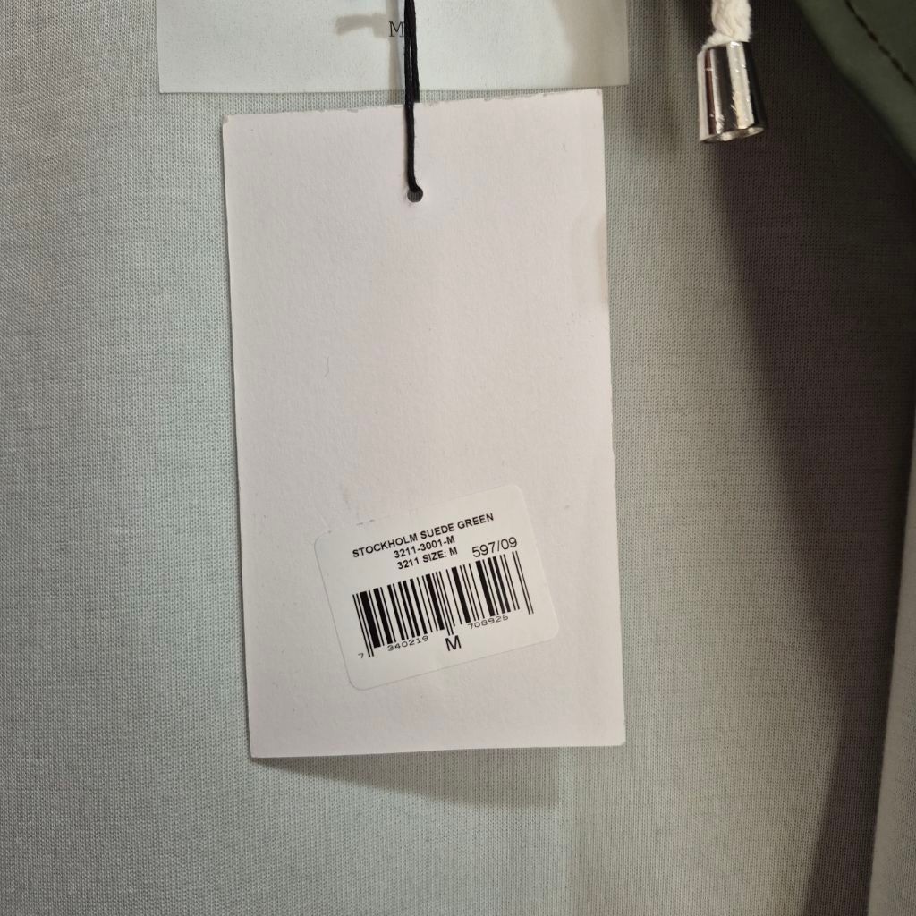 Stutterheim Stockholm Suede Green Raincoat M