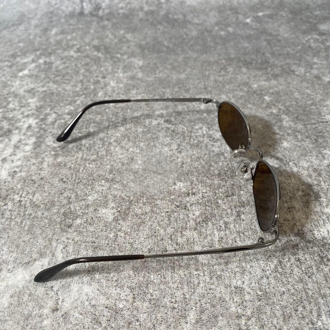 Ray Ban RB3151 Oval Sunglasses Silver Brown Lens Metal Frame Y2K Men 53mm