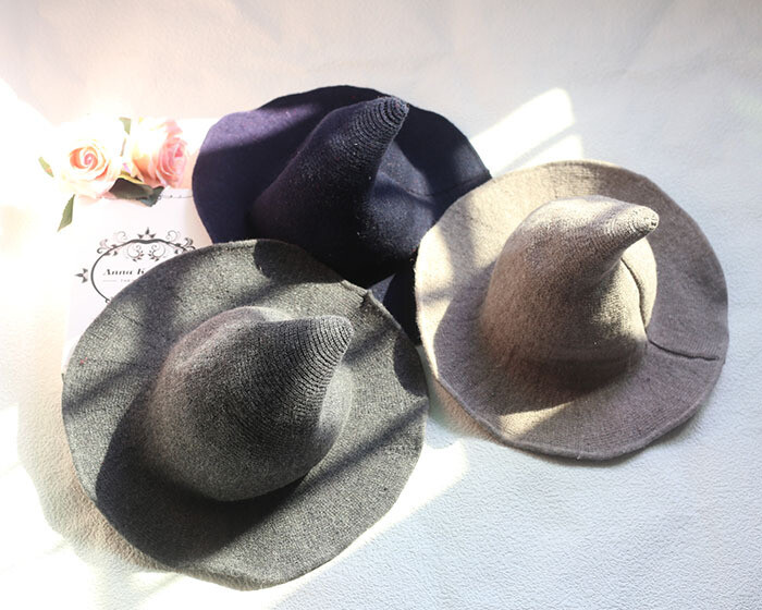 Halloween Creative Wizard Hat Black Velvet Hat Unisex Adult Costume Accessory