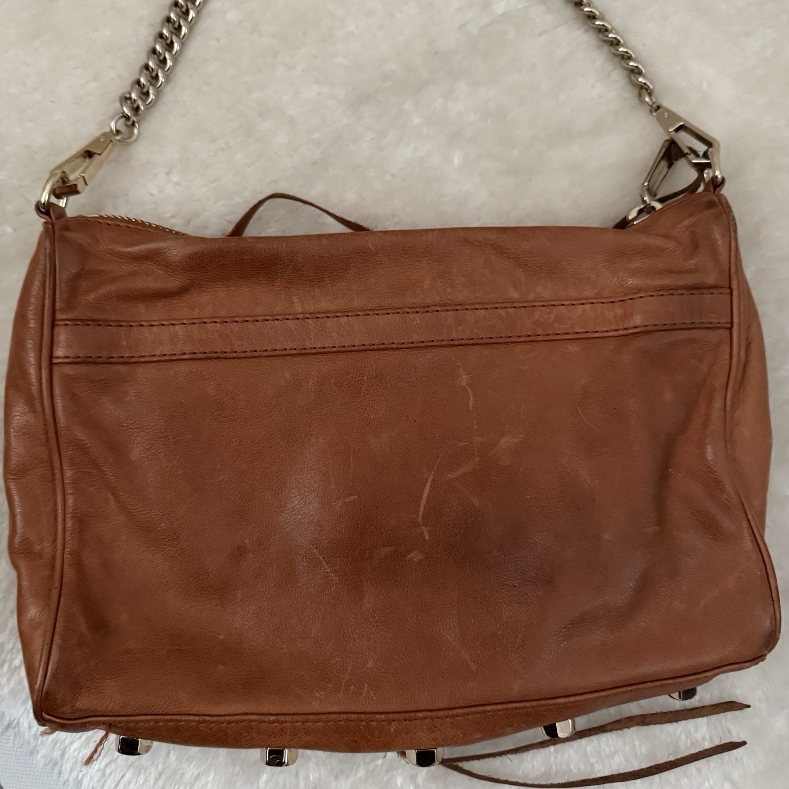 Rebecca Minkoff MAC Brown Leather Crossbody Bag with Gold Hardware 11″ X 8″