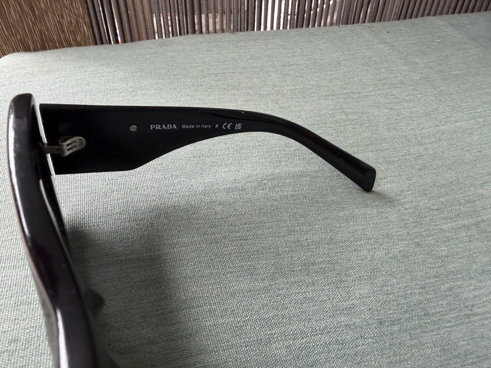 PRADA Milano Women’s Rectangle Sunglasses Black Plastic Frame Blck Tinted Lenses