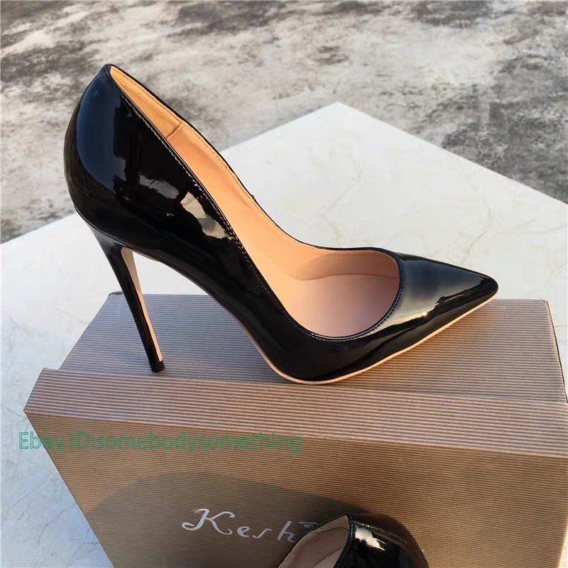 16cm Super High Heel Womens Stiletto Patent Leather Pumps Party Pointy Toe Shoes