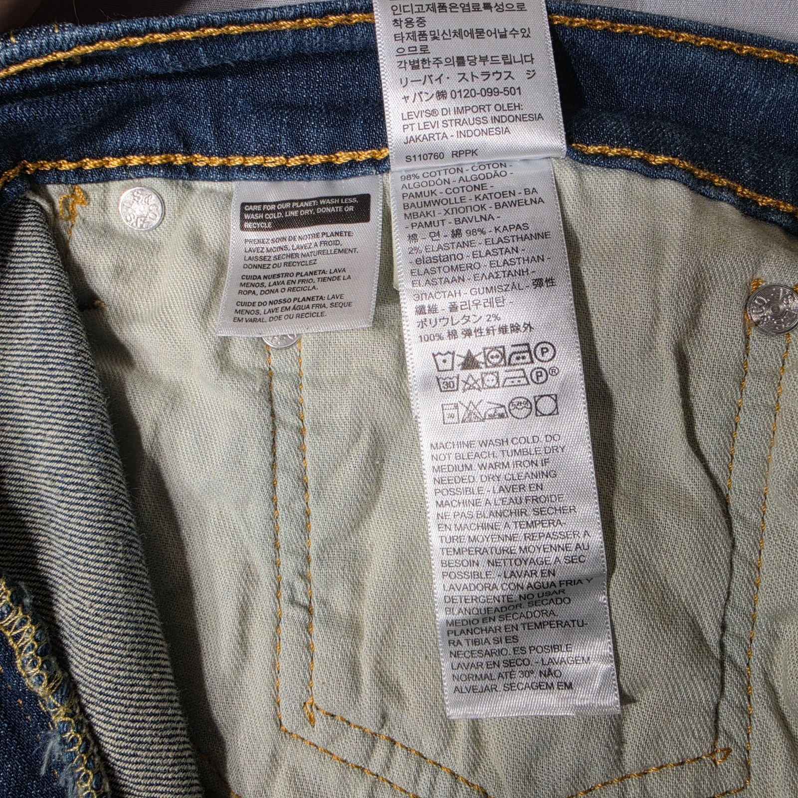 Levi’s 513 Mens 34×30 Slim Straight Jeans Medium Wash Blue Stretch Denim Jean