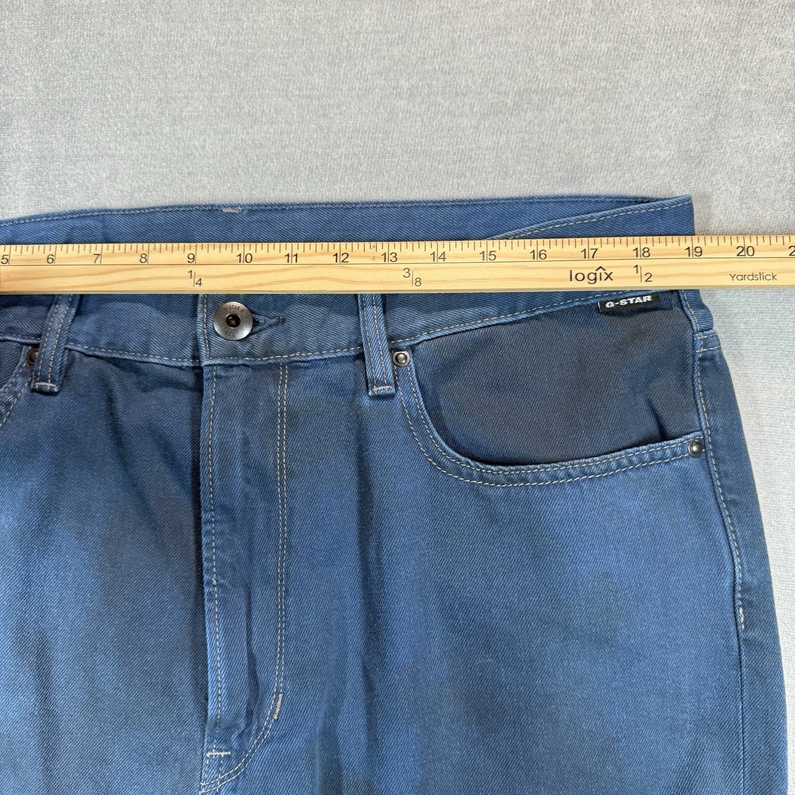 UNIQUE G Star Raw Type 96 Loose Baggy Jeans Men 36×32 Blue Dip Dyed Skater Punk