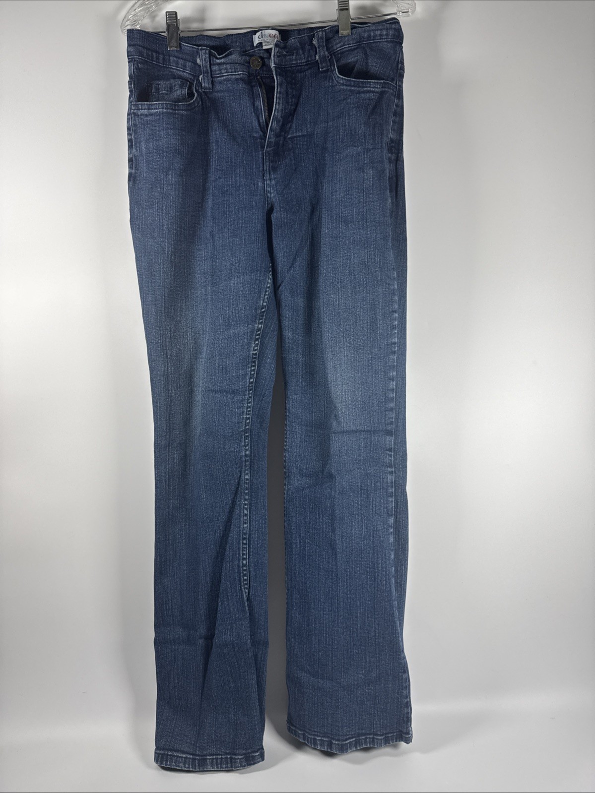 D & Co. Women’s Size 12 Flex-Waist Stretch Denim Blue Jeans 98% Cotton 2 Spandex