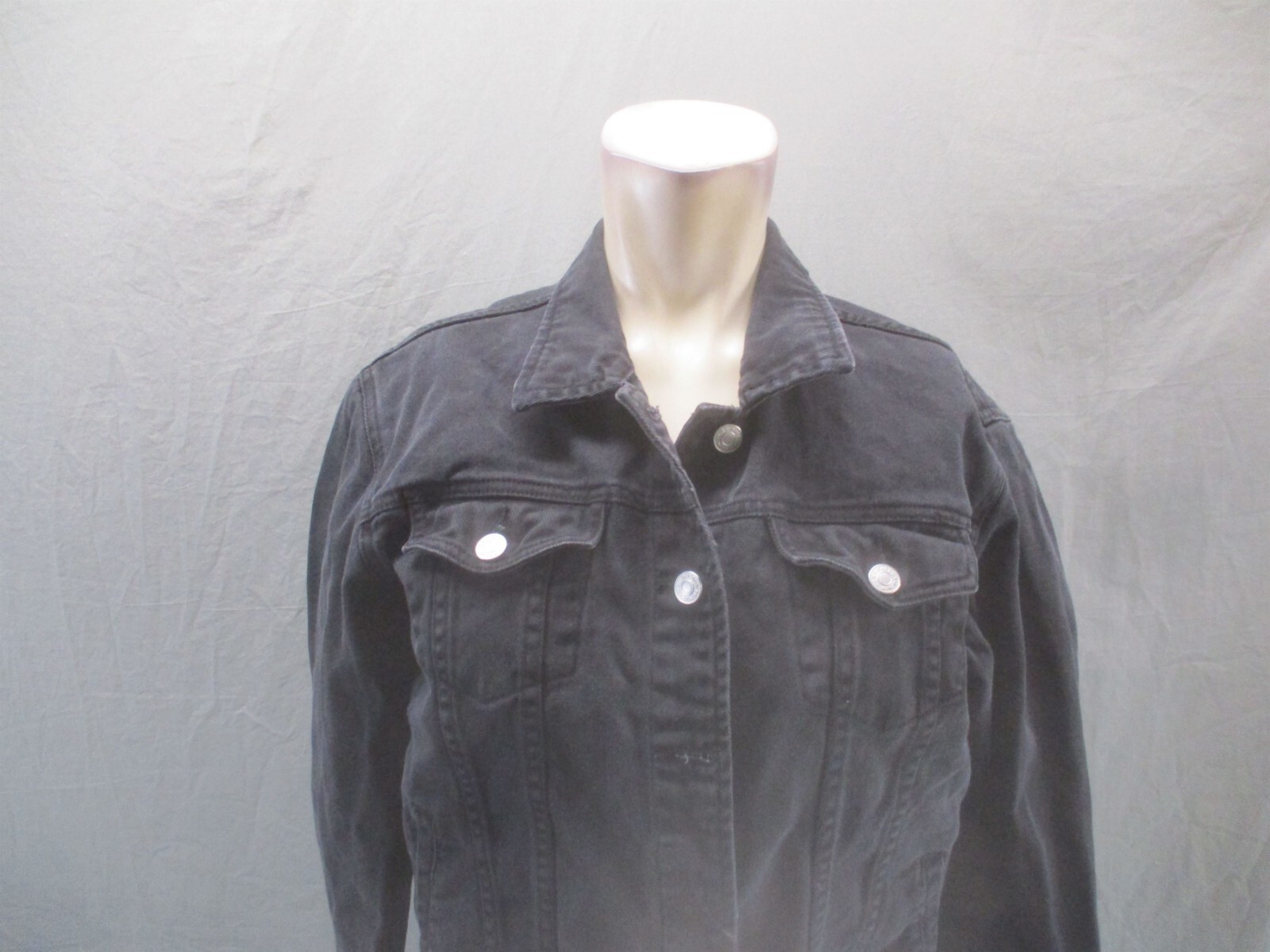 PACSUN Size M Womens 100% Cotton Pocket Lace Up Back Button Up Denim Jacket 020