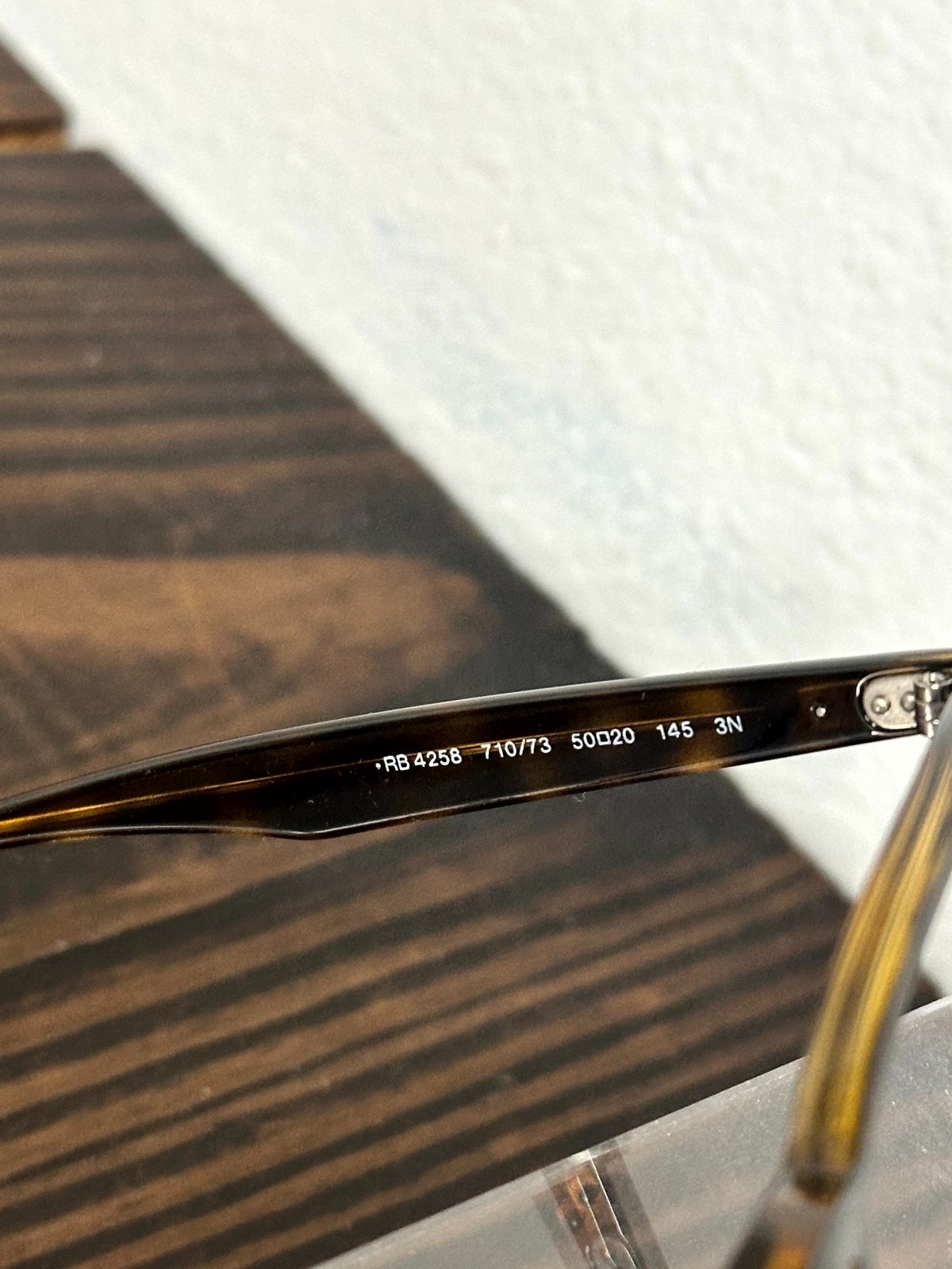 Ray-Ban RB4258 710/73 Men Polished Light Havana Sunglasses Frame Square Full Rim