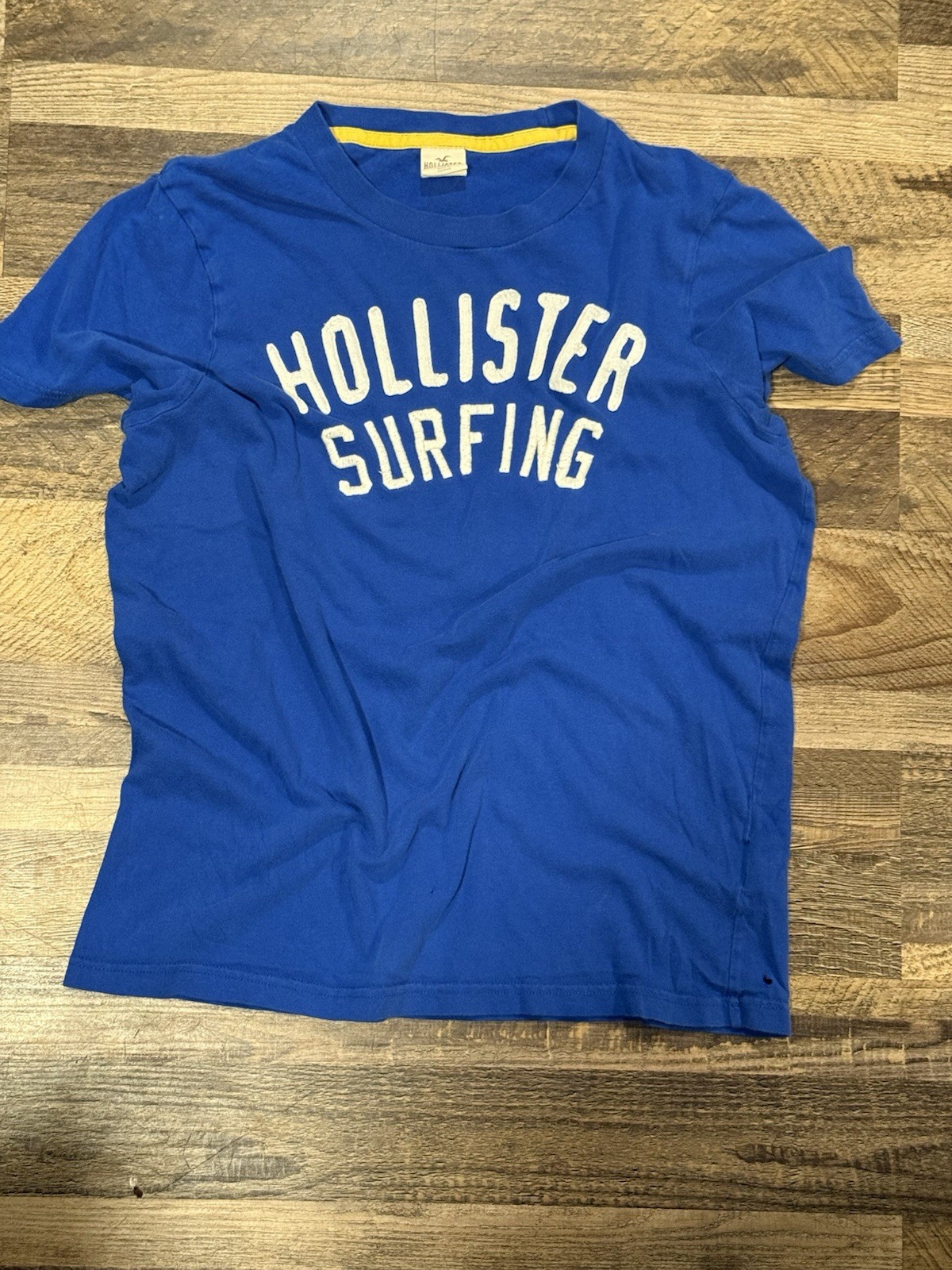 Hollister Men’s Blue Graphic Print Logo Crew Neck Short Sleeve T-Shirt XL