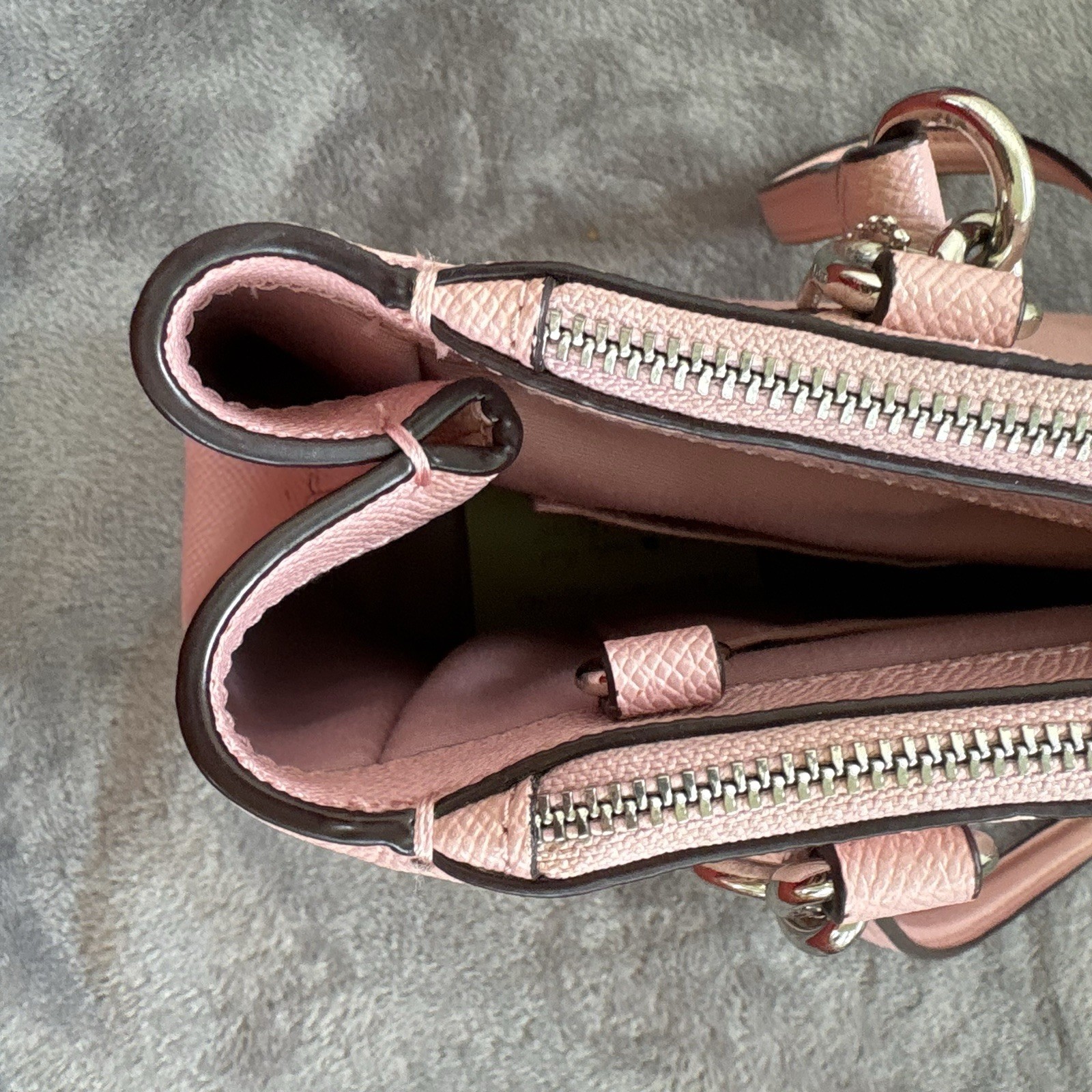 Coach Brooke Carryall Blush Pink Crossgrain Leather Satchel Bag