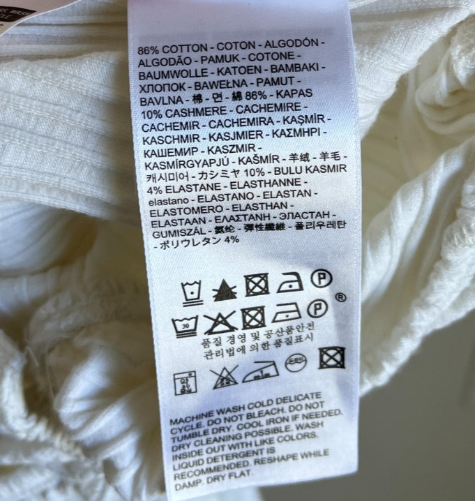 Levi’s Made & Crafted Rib Cotton/Cashmere Bodysuit in White Size 0
