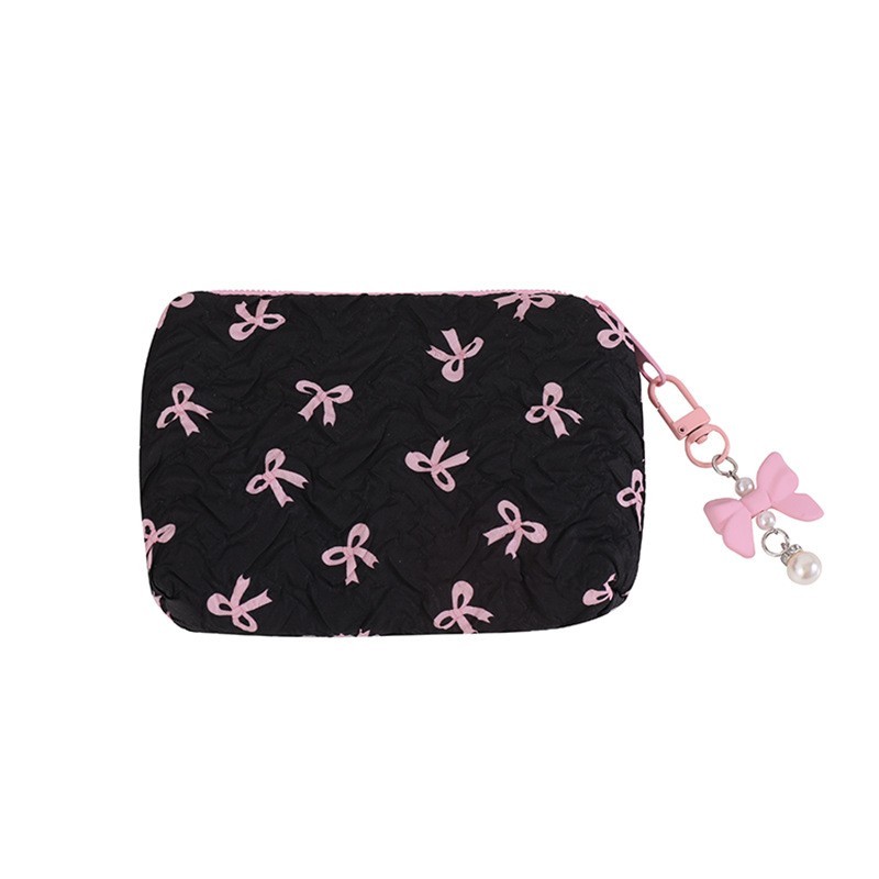 Fabric Bow Coin Purse, Large Capacity Card & Cash Holder, Cute Small Wallet