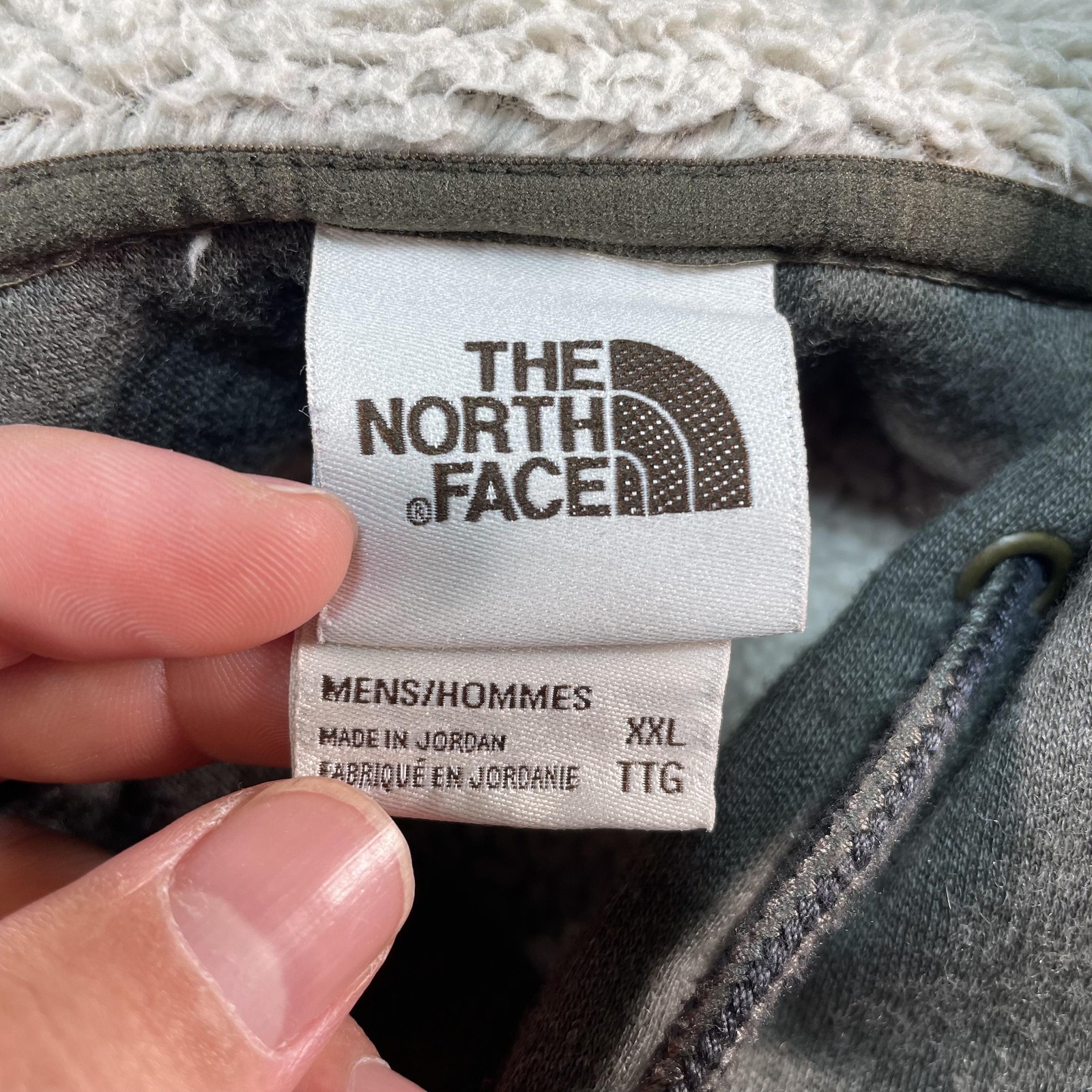 The North Face Jacket Mens 2XL Gray Hooded Sherpa Lined Snap Parka NF0A3MMR