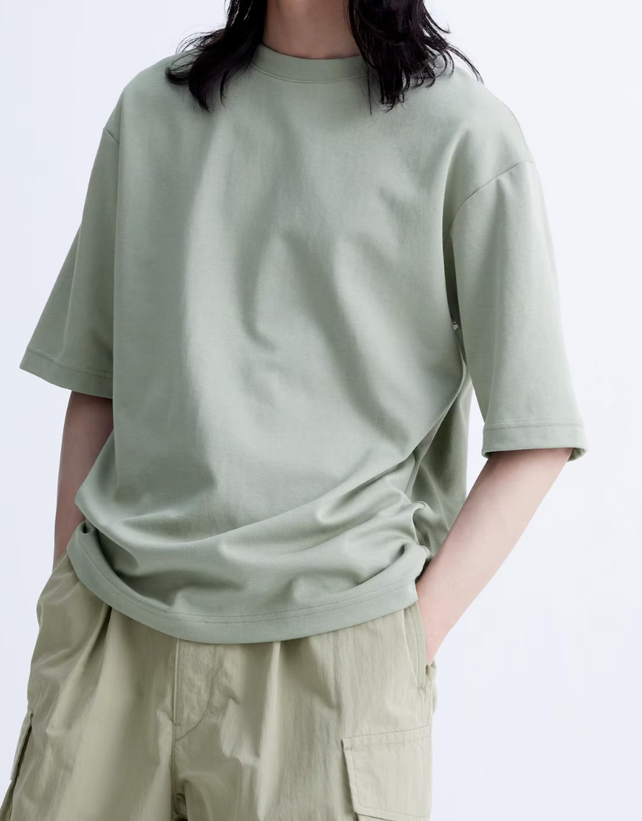 UNIQLO U AIRism Cotton Oversized Crew Neck Half-Sleeve T-Shirt S-XL Japan