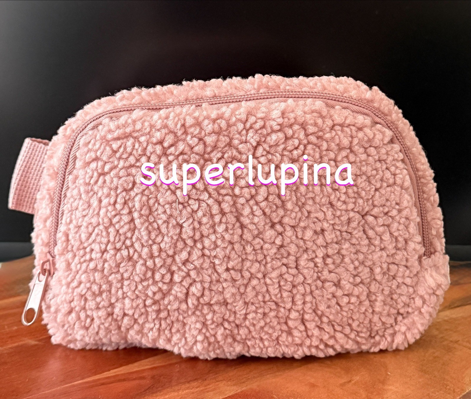 Ulta Sherpa DUSTY ROSE Belt Bag Adjustable Strap NEW 8 x 5.25 x 1.5 in