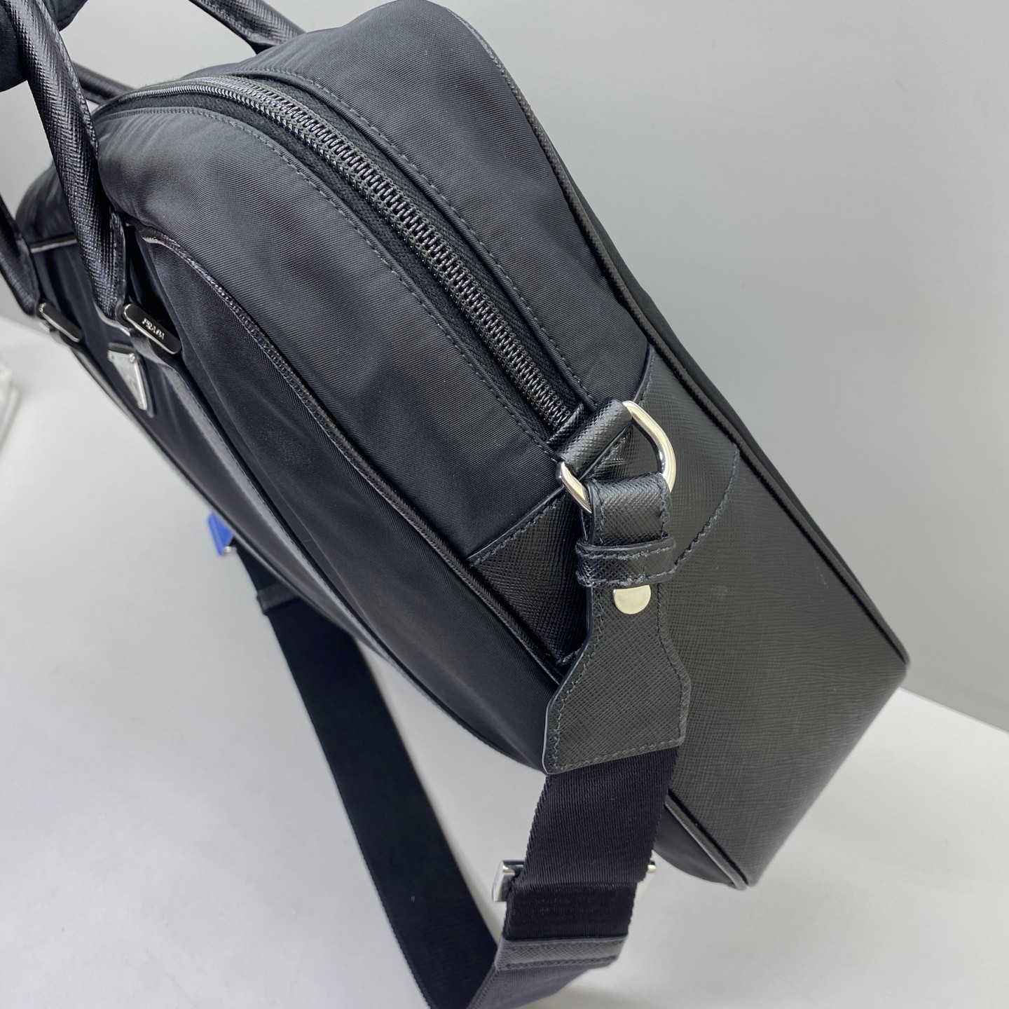 Prada Pre-Owned Authentic Briefcase Black Nylon Free Shipping 36x28x7cm