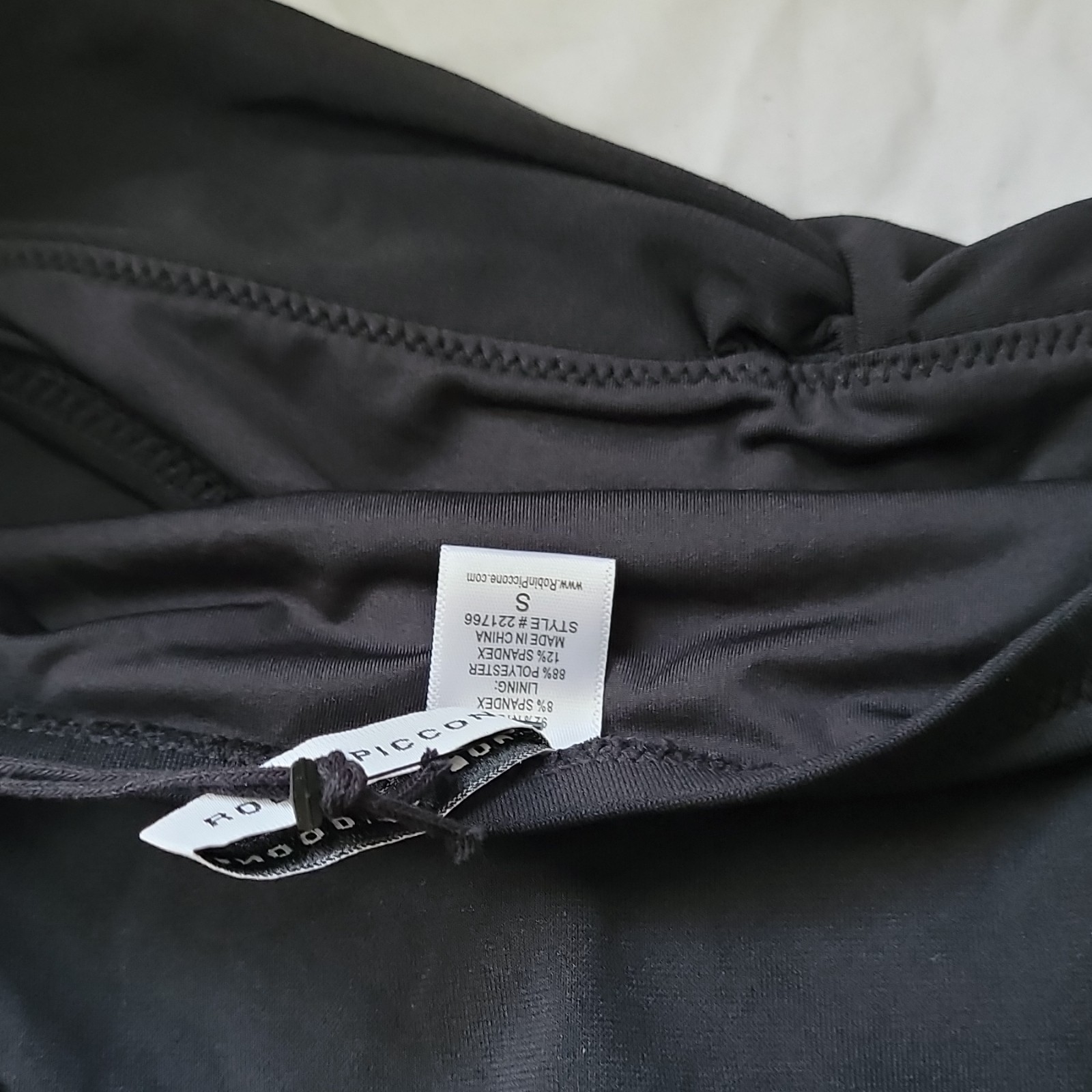 Robin Piccone Black Solid Bikini Swim Bottom Women’s Size S Lined Stretch