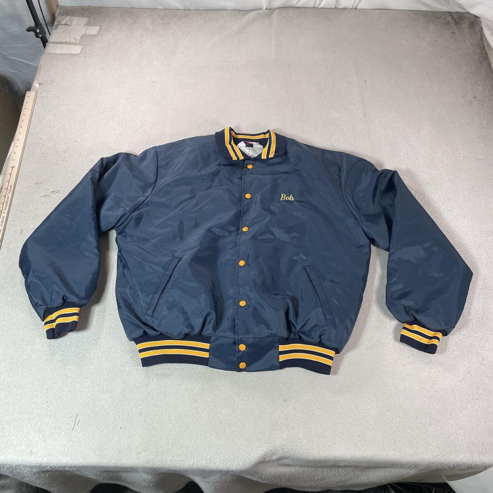 Vintage Rennoc Varsity Jacket Mens XL Blue Satin Victor Cullen Academy Coat