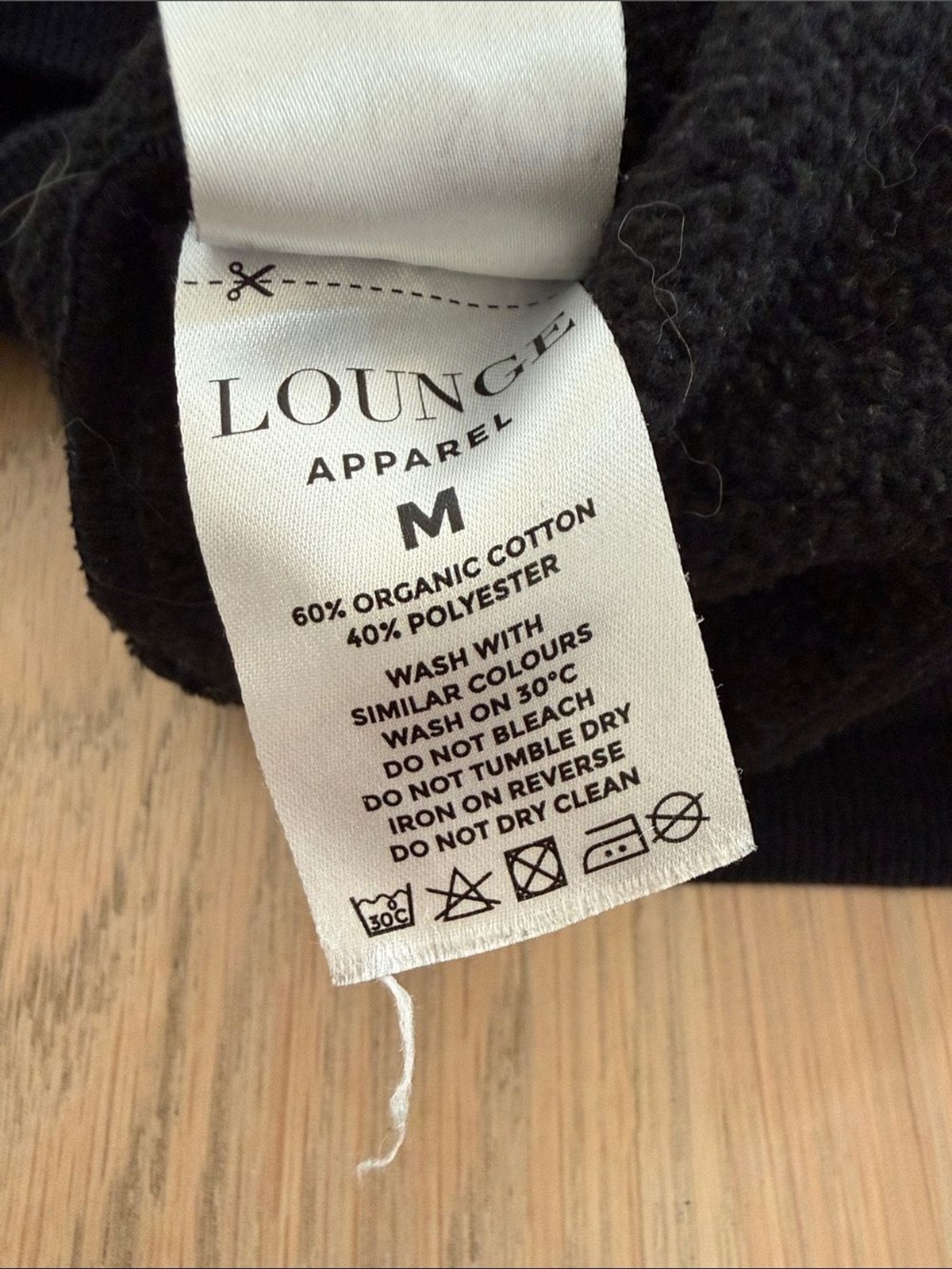 Lounge Apparel Black Embroidered Logo Crewneck Sweatshirt Size M