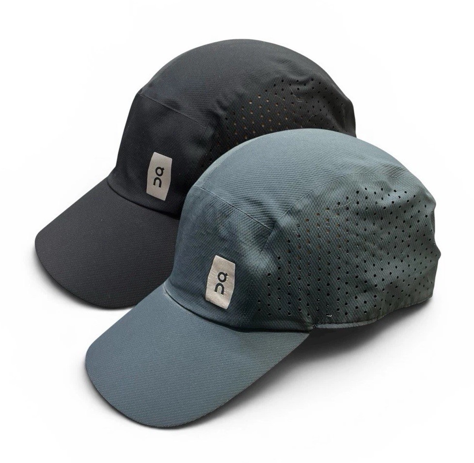 On Running Lightweight Cap Hat Lot of 2 Black Blue Adjustable Performance OSFM