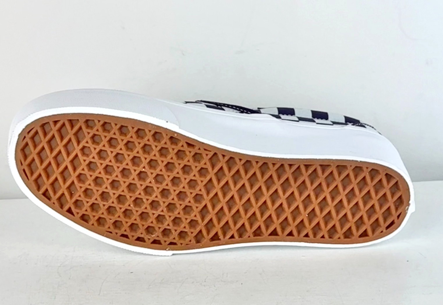 M6.5 W8-Vans Classic Slip-On Platform Checkerboard Shoe-Mist Blue/Gothic Grape