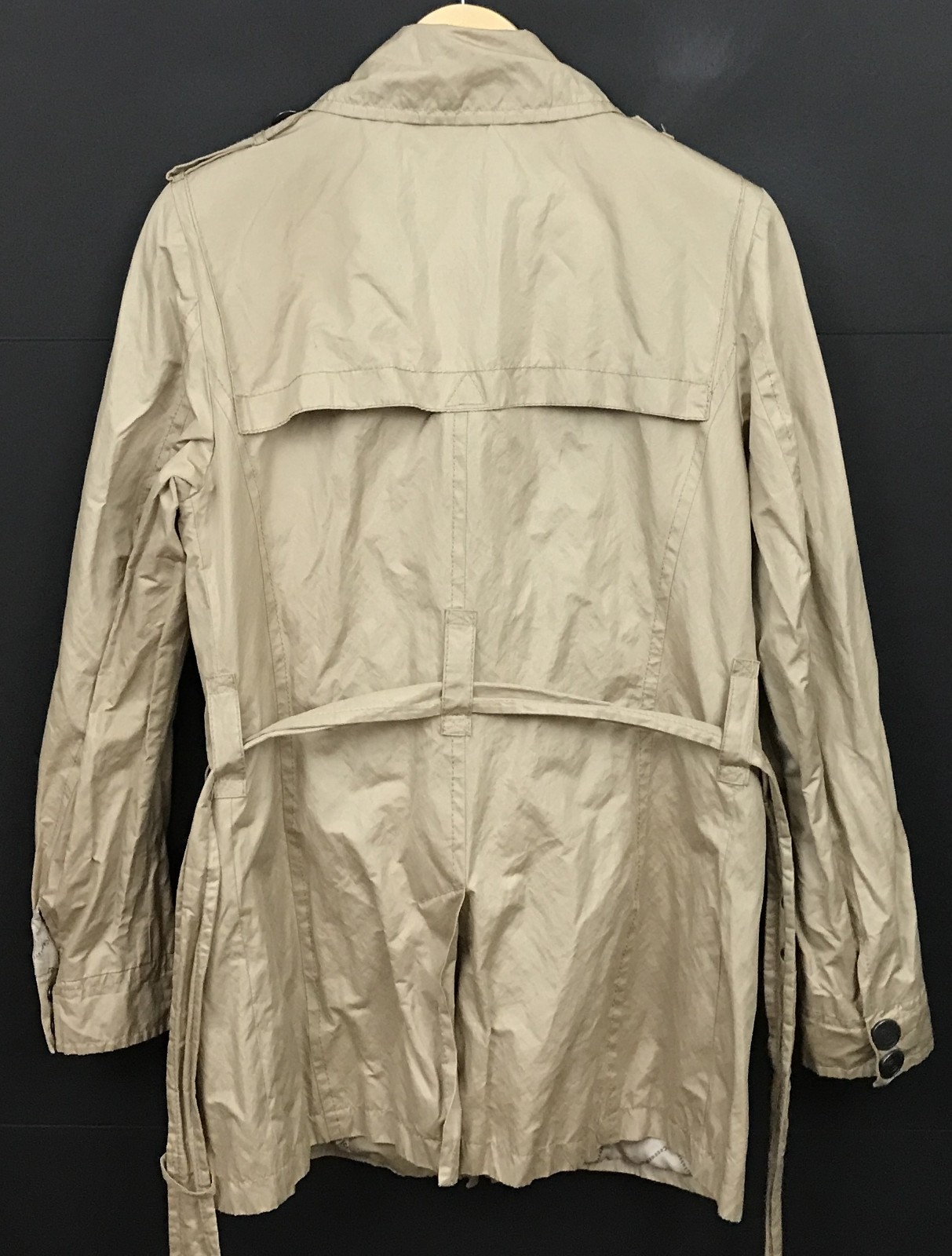 Creenstone Women’s Beige Belted Trench Coat Full-Zip Jacket US Size 6