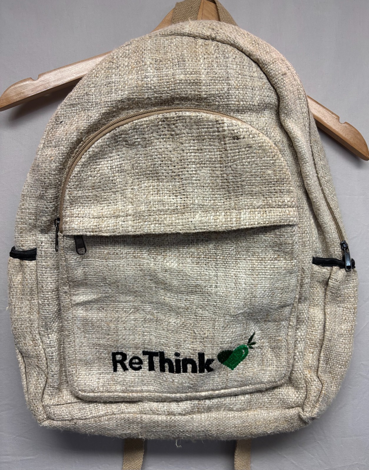 HEMP Backpack Eco-Friendly ReThink Himalayan Beige Rucksack Casual NWOT Hippie