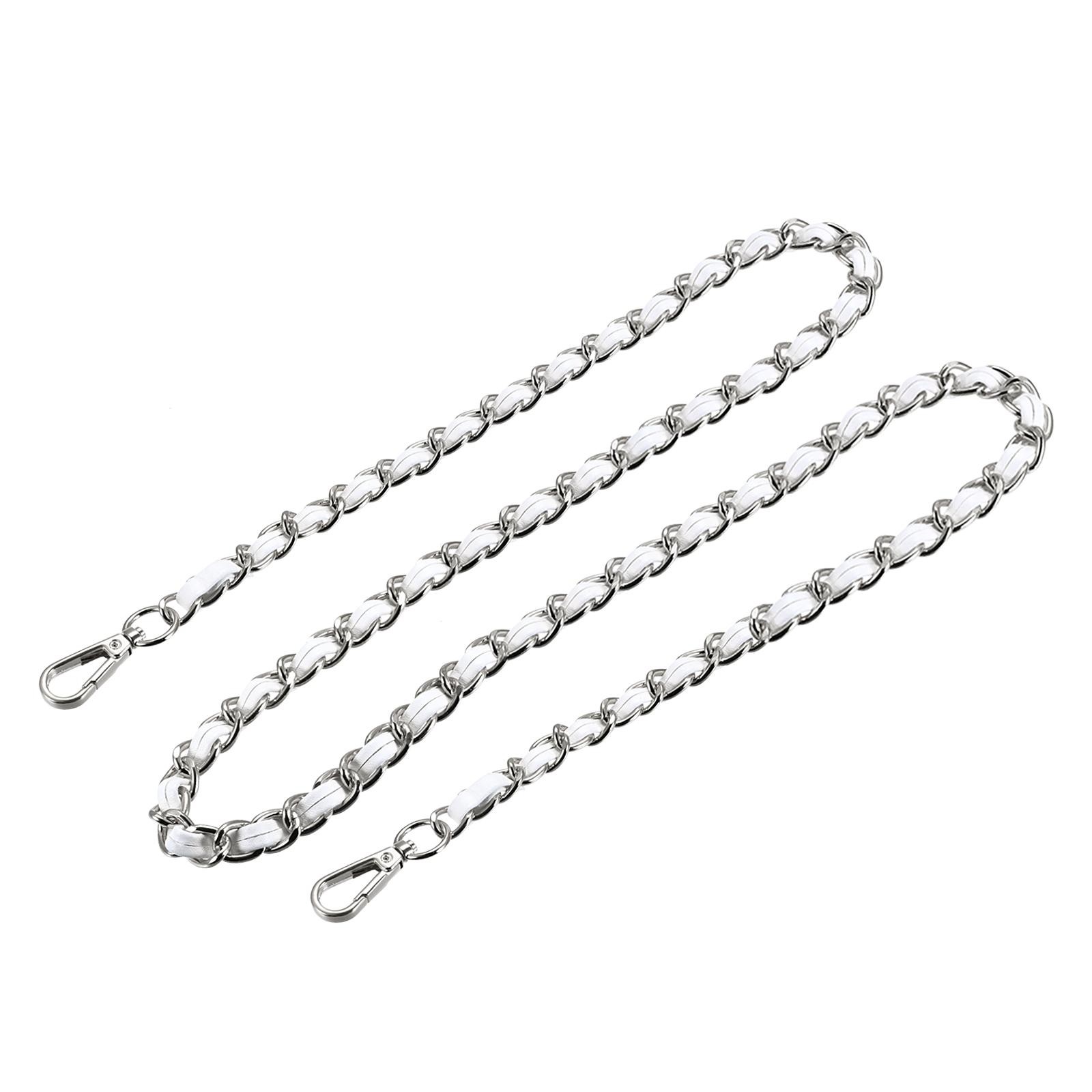 Purse Chain Strap 47″ Purse Strap Shoulder Bag Replacement Strap White Silver