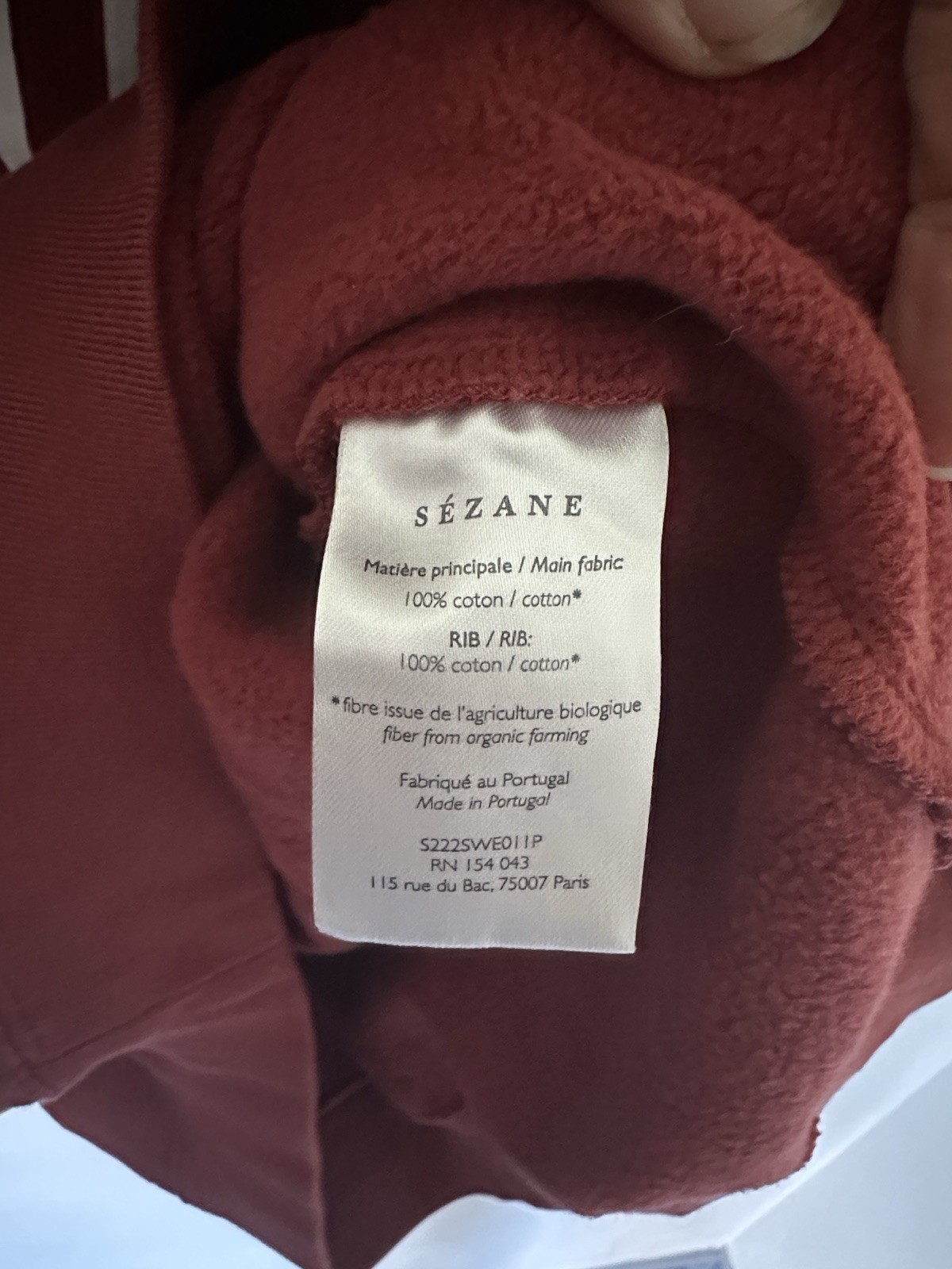 Sézane Saint-Fiacre Amuse Bouche Logo Crewneck raglan Sweatshirt M