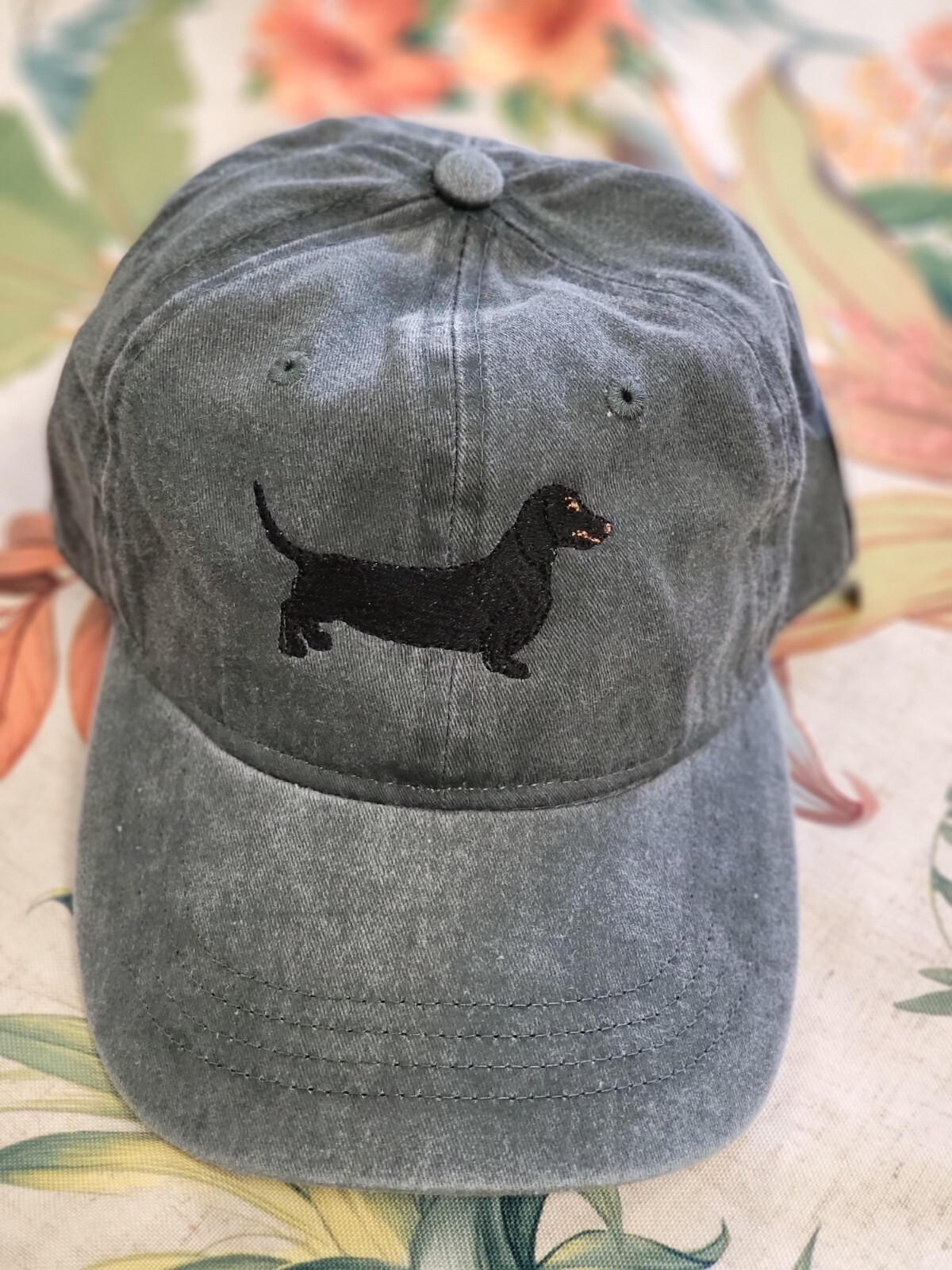 Dachshund dog embroidered dad hat, Wiener dog embroidered ball cap