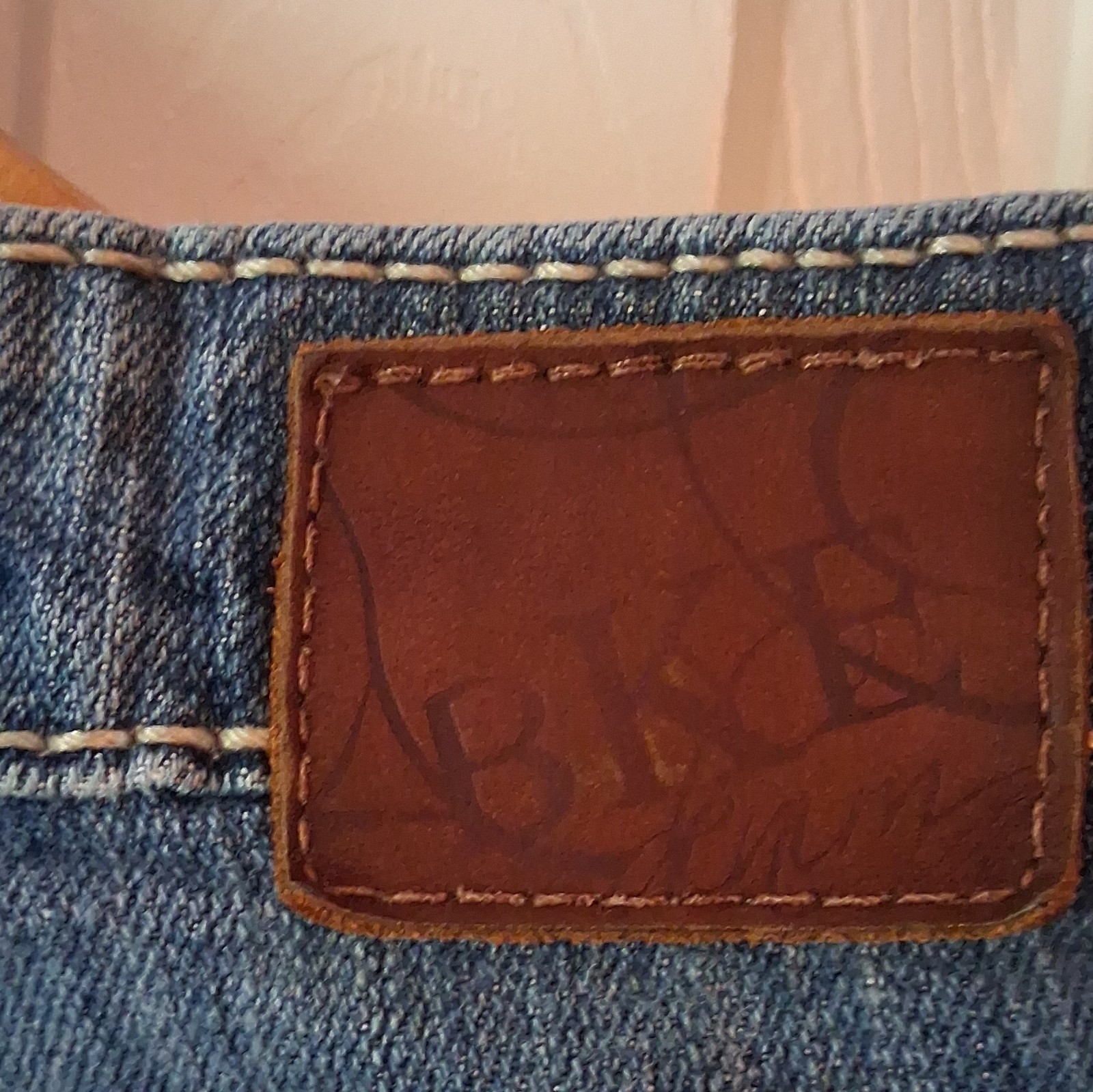 BKE Women’s Bootcut Jeans Blue Medium Wash Low Rise 5-Pocket Button Accents