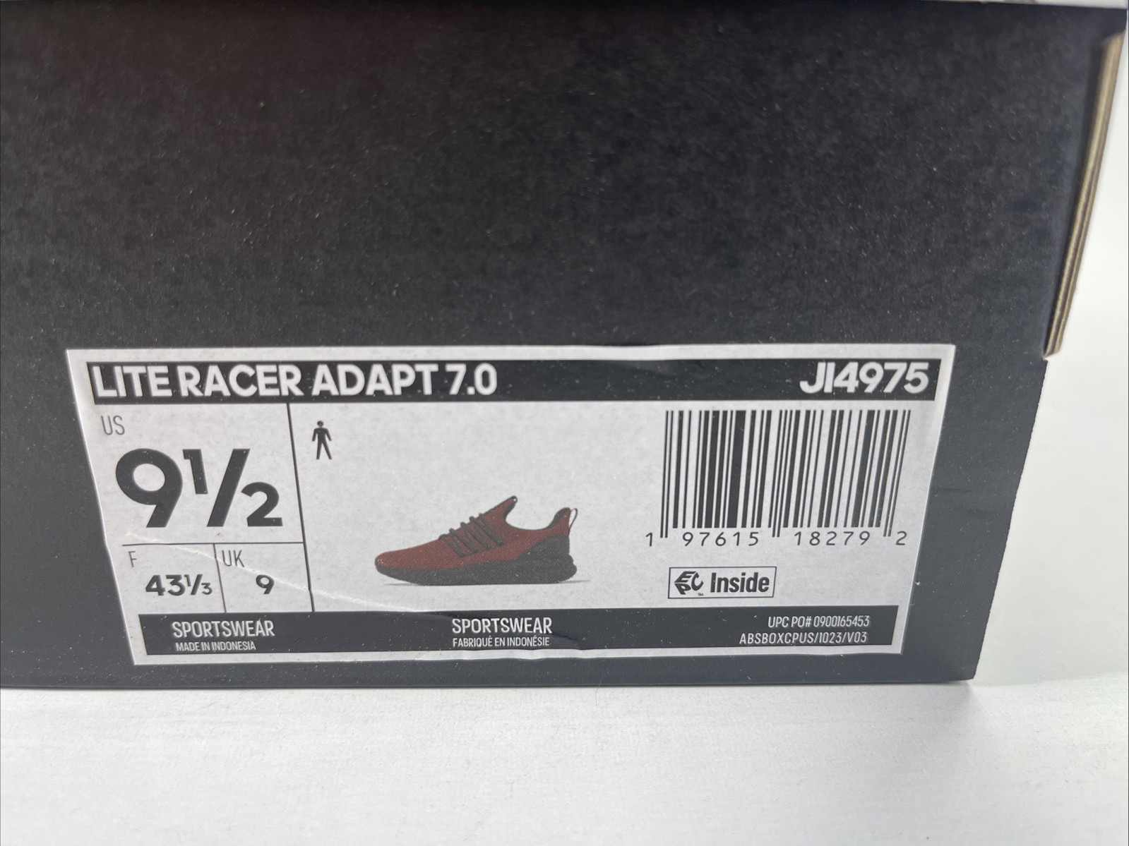 Adidas Lite Racer Adapt 7.0 Cloud Foam Mens Size 9.5 Red