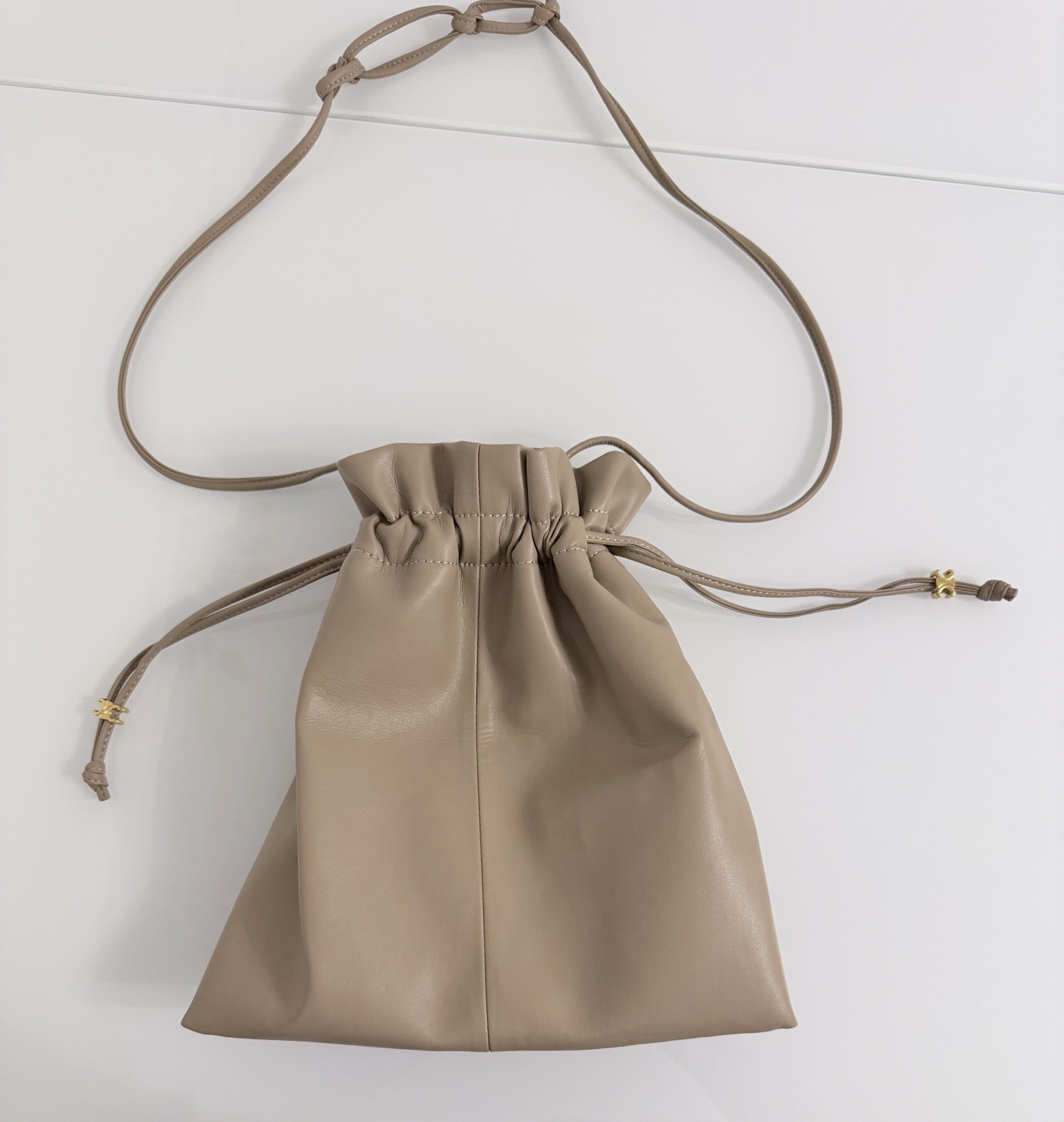 Celine Paris Leather String Bag ￼